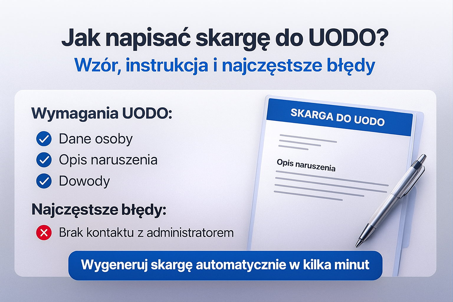 Jak napisać skargę do UODO krok po kroku – praktyczny poradnik bez błędów